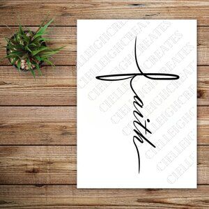 *2 for $20* Faith Cross vinyl decal sticker Handcrafted